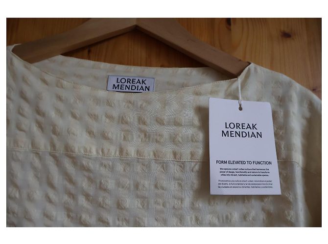 Autre Marque Loreak Mendian Zuri Bluse Seersucker Ecru Roh - Ansicht 4
