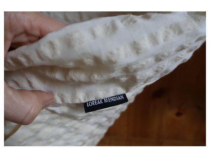 Autre Marque Loreak Mendian Zuri Bluse Seersucker Ecru Roh - Ansicht 6