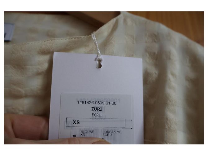 Autre Marque Loreak Mendian Zuri Bluse Seersucker Ecru Roh - Ansicht 8