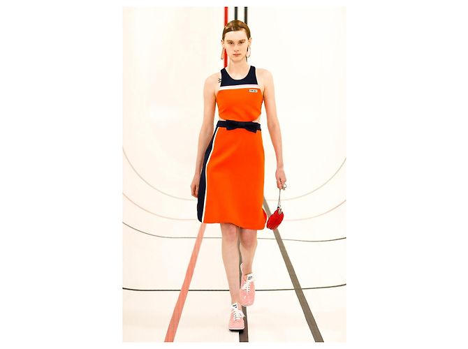 Mini Falda Miu Miu Naranja de Jersey - vista 2