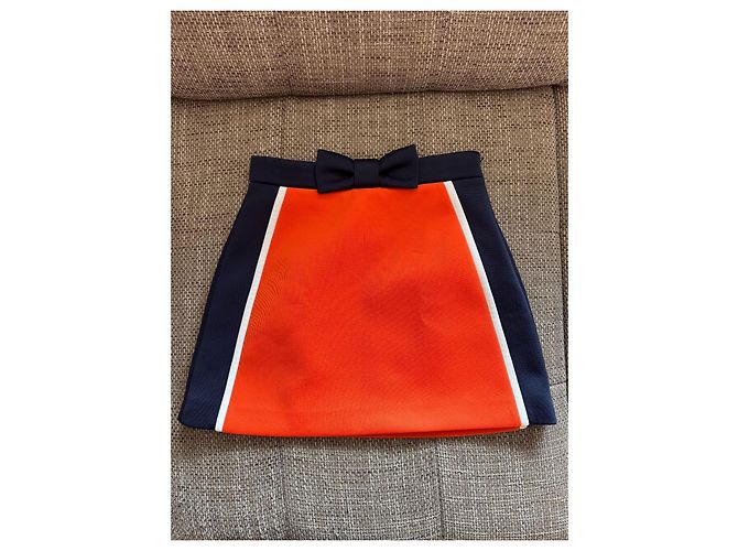 Mini Falda Miu Miu Naranja de Jersey - vista 3