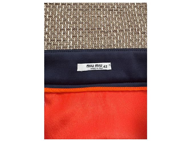 Mini Falda Miu Miu Naranja de Jersey - vista 9