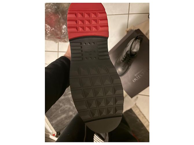 Valentino Garavani Leder Combat Boots - 44 Schwarz - Ansicht 7