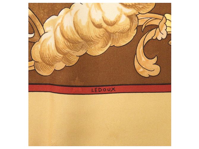 Bufanda de Seda Hermès Carré 90 COSMOS Caballo Dorado Amarillo - vista 5