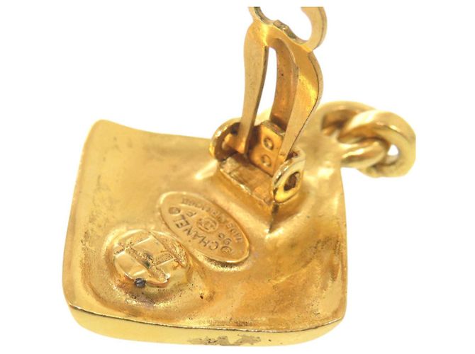 Vintage Coco Mark Gold Clip Ohrringe von Chanel Golden - Ansicht 10