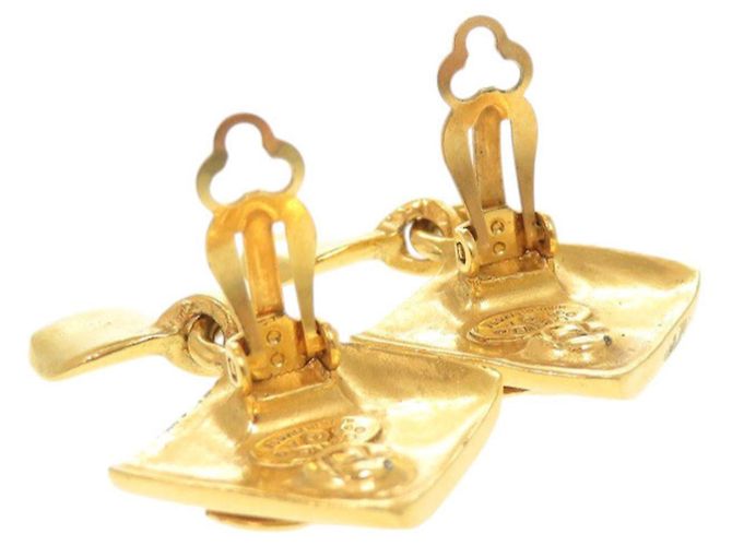 Vintage Coco Mark Gold Clip Ohrringe von Chanel Golden - Ansicht 3