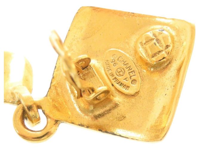 Vintage Coco Mark Gold Clip Ohrringe von Chanel Golden - Ansicht 6