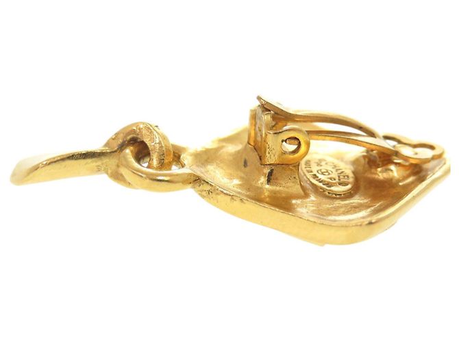 Vintage Coco Mark Gold Clip Ohrringe von Chanel Golden - Ansicht 7