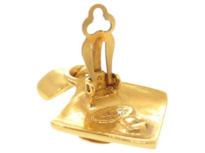Vintage Coco Mark Gold Clip Ohrringe von Chanel Golden - Ansicht 8