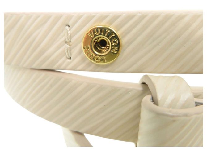 Cinghia a Spalla in Pelle Epi Louis Vuitton Bianco D'oro - vista 3
