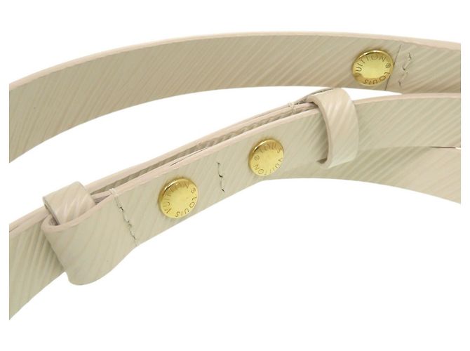 Cinghia a Spalla in Pelle Epi Louis Vuitton Bianco D'oro - vista 4