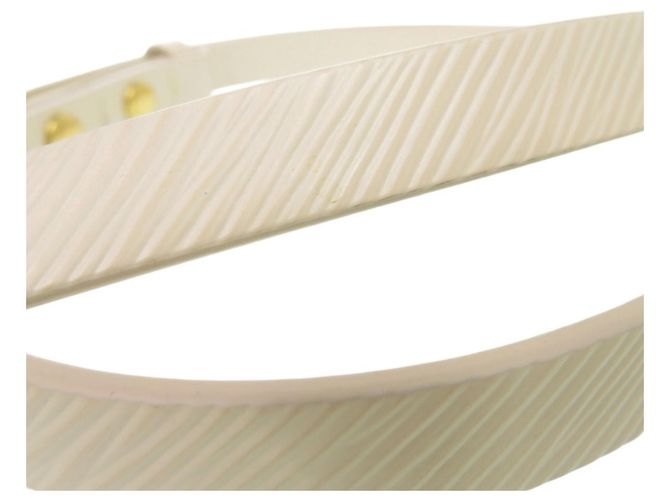 Cinghia a Spalla in Pelle Epi Louis Vuitton Bianco D'oro - vista 5