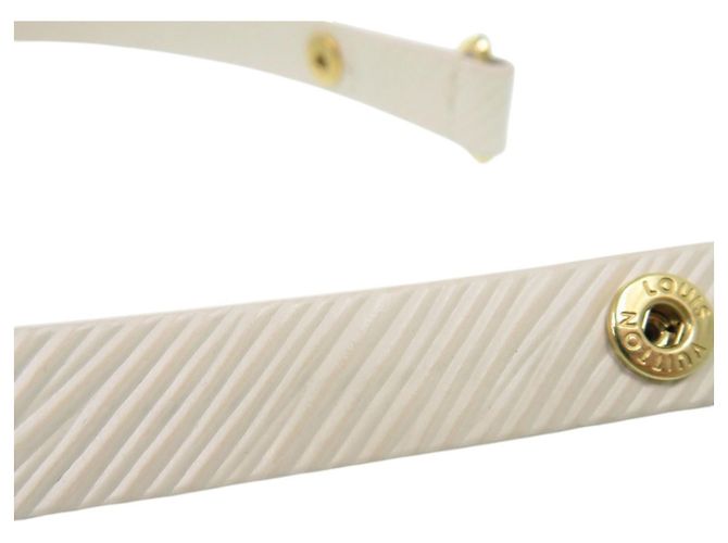 Cinghia a Spalla in Pelle Epi Louis Vuitton Bianco D'oro - vista 8