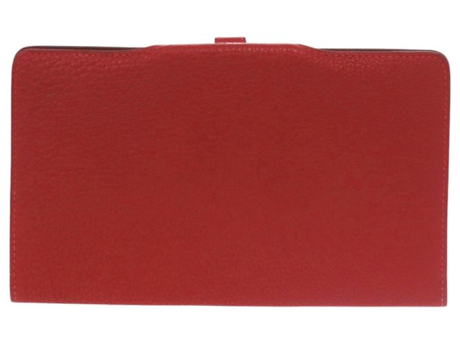 Carteira longa Dogon MM em couro Togo Hermès Vermelho - vista 2