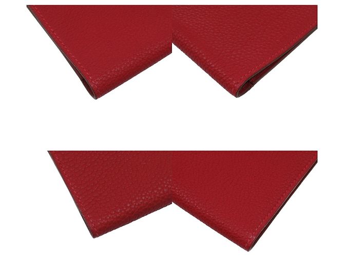 Carteira longa Dogon MM em couro Togo Hermès Vermelho - vista 4