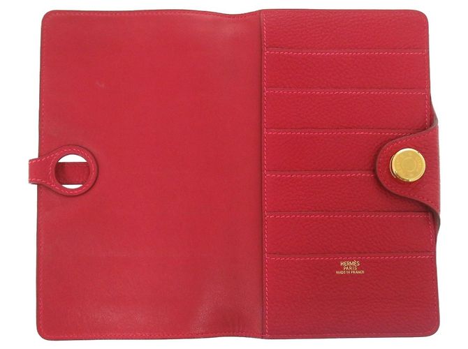 Carteira longa Dogon MM em couro Togo Hermès Vermelho - vista 5