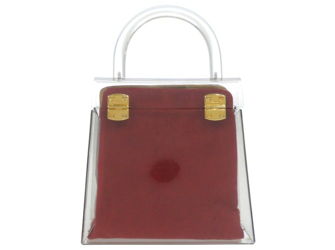 Borsa a mano in acrilico e metallo Gancini di Salvatore Ferragamo Rosso D'oro - vista 3