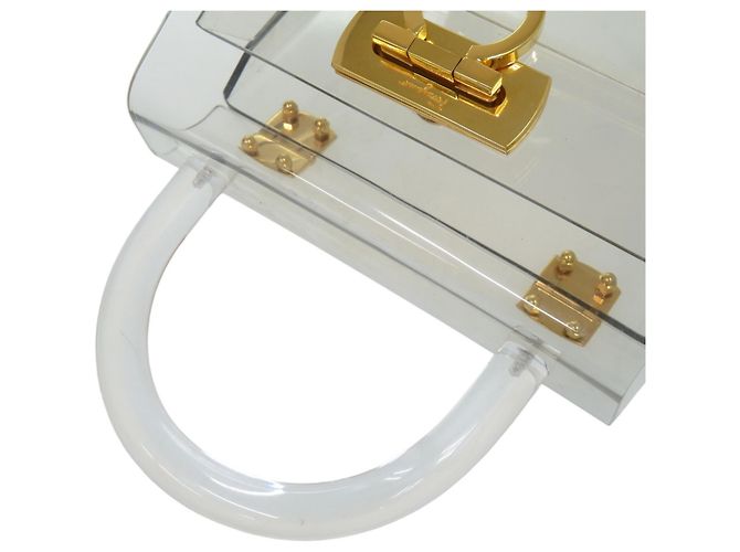 Borsa a mano in acrilico e metallo Gancini di Salvatore Ferragamo Rosso D'oro - vista 4