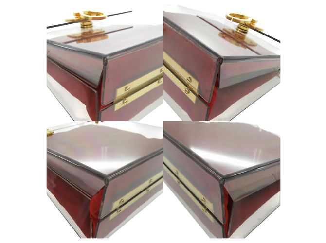 Borsa a mano in acrilico e metallo Gancini di Salvatore Ferragamo Rosso D'oro - vista 5