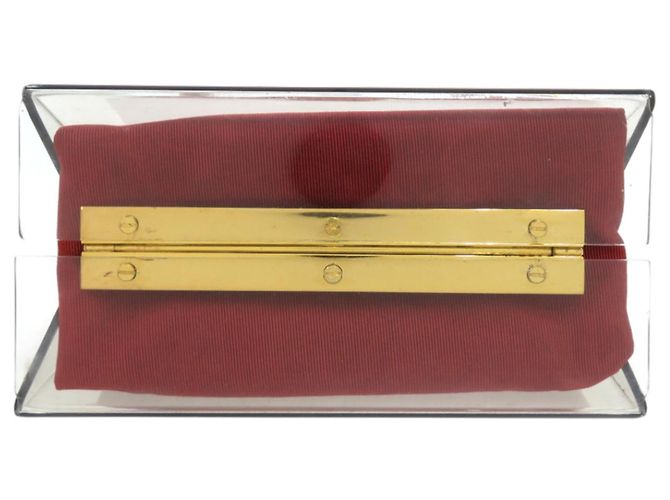 Borsa a mano in acrilico e metallo Gancini di Salvatore Ferragamo Rosso D'oro - vista 6