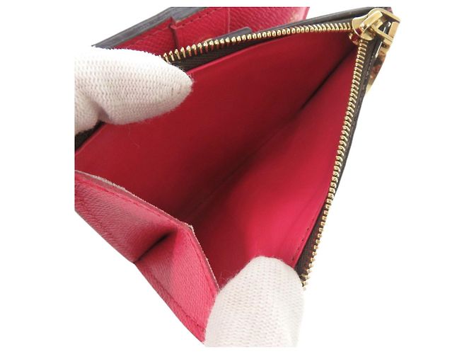 Billetera bifold de lona Monogram Louis Vuitton Castaño Roja Monograma - vista 6
