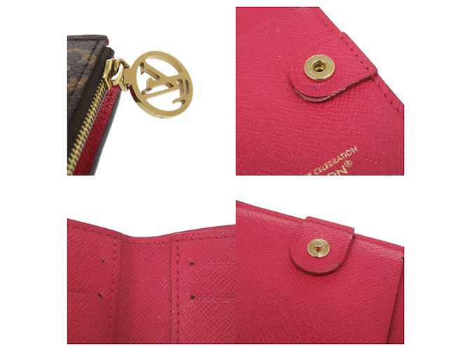 Billetera bifold de lona Monogram Louis Vuitton Castaño Roja Monograma - vista 8