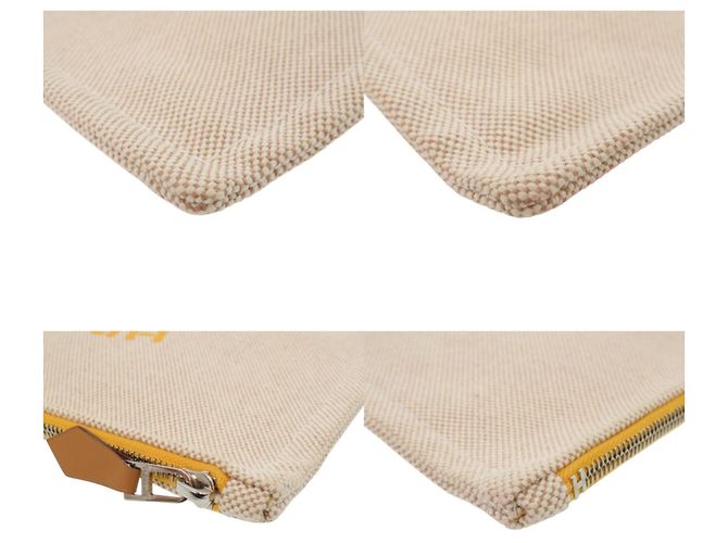 Pochette in cotone Yachting PM di Hermès Beige - vista 3