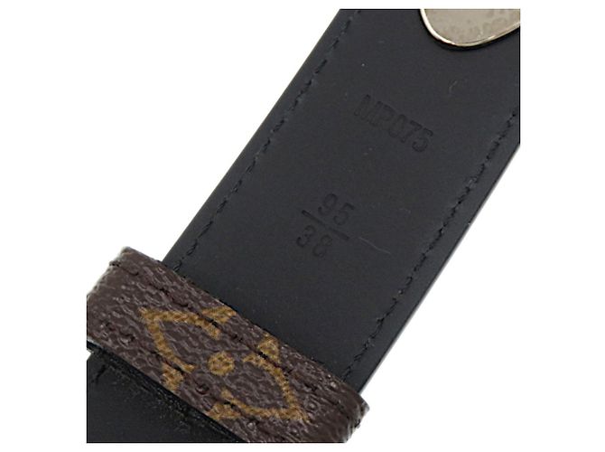 Louis Vuitton Monogram Leder- und Canvas-Gürtel Braun Schwarz Monogramm - Ansicht 4