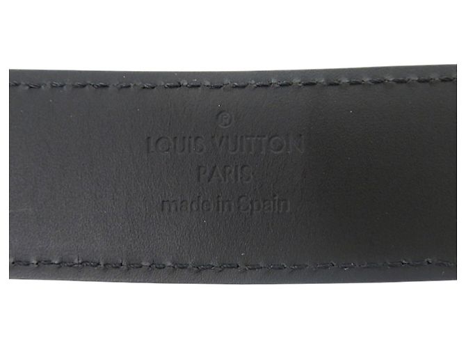 Louis Vuitton Monogram Leder- und Canvas-Gürtel Braun Schwarz Monogramm - Ansicht 5