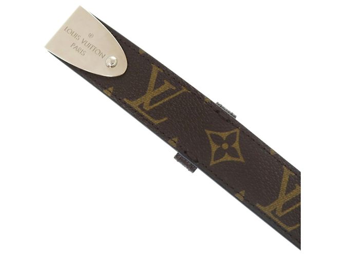 Louis Vuitton Monogram Leder- und Canvas-Gürtel Braun Schwarz Monogramm - Ansicht 7