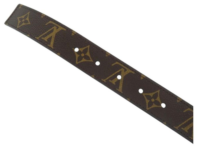 Louis Vuitton Monogram Leder- und Canvas-Gürtel Braun Schwarz Monogramm - Ansicht 8