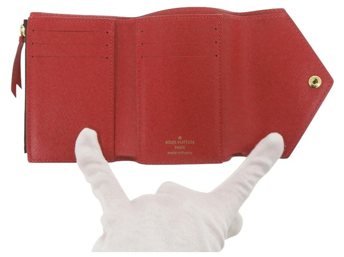 Cartera Victorine Tri-Fold Louis Vuitton Castaño Roja Damier ebene - vista 4