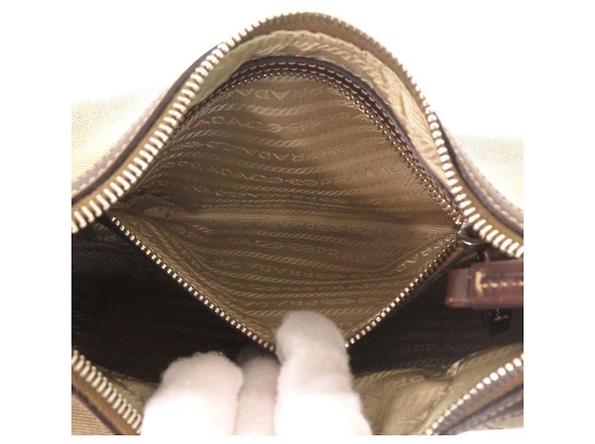 Jacquard Bolso de Hombro Prada Marrón y Caqui Castaño - vista 6