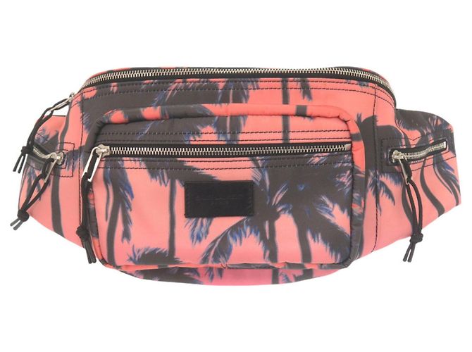 Marsupio con stampa di palma Saint Laurent Rosa Arancione - vista 4