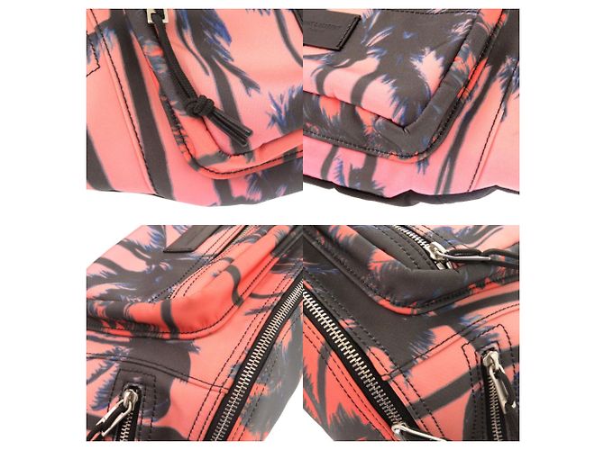 Marsupio con stampa di palma Saint Laurent Rosa Arancione - vista 7