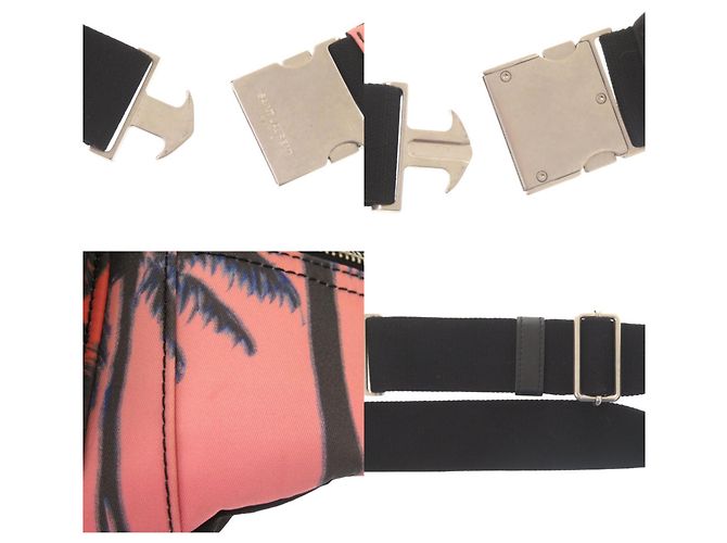 Marsupio con stampa di palma Saint Laurent Rosa Arancione - vista 8