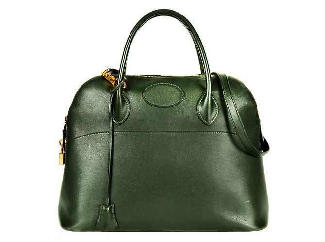 Borsa Hermès Bolide 35 in pelle Ardennes verde - vista 2