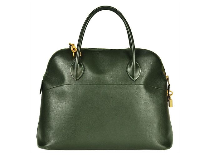 Borsa Hermès Bolide 35 in pelle Ardennes verde - vista 4