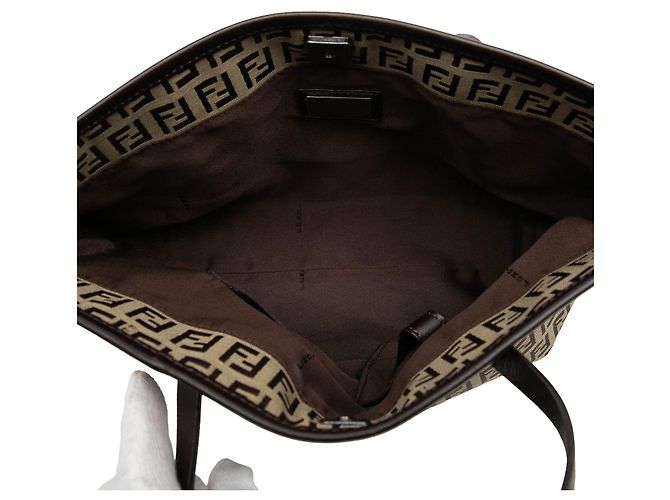 Fendi – Borsa Tote Zucchino in Tela Monogram – Anni 2000 Marrone - vista 4
