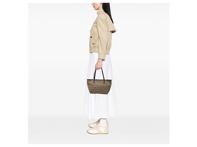 Fendi – Borsa Tote Zucchino in Tela Monogram – Anni 2000 Marrone - vista 6