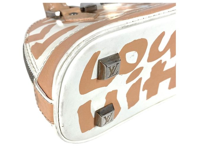 Borsa Alma PM Monogram Graffiti Louis Vuitton Bianco Beige - vista 7