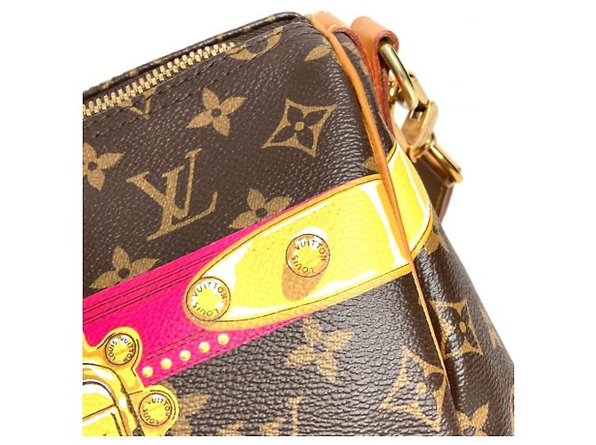 Louis Vuitton Monogram Summer Trunk Keepall Bandoulière 50 Marrone Rosa - vista 10