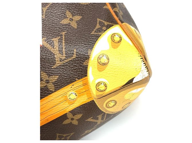 Louis Vuitton Monogram Summer Trunk Keepall Bandoulière 50 Marrone Rosa - vista 12