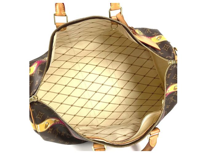 Louis Vuitton Monogram Summer Trunk Keepall Bandoulière 50 Marrone Rosa - vista 13