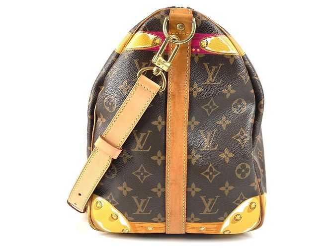 Louis Vuitton Monogram Summer Trunk Keepall Bandoulière 50 Marrone Rosa - vista 3