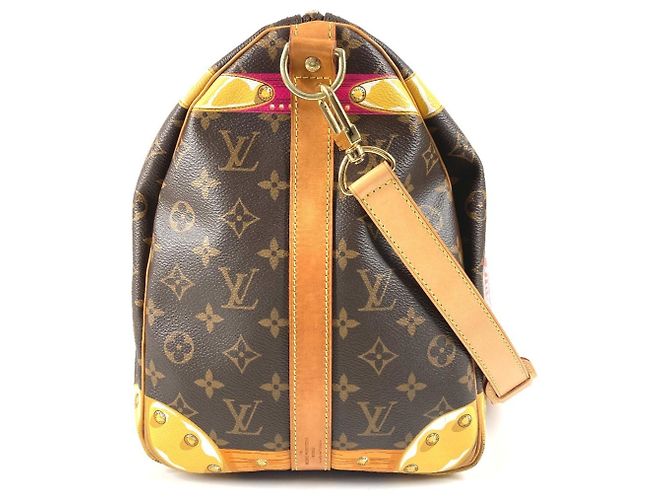 Louis Vuitton Monogram Summer Trunk Keepall Bandoulière 50 Marrone Rosa - vista 4