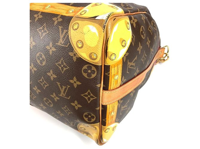 Louis Vuitton Monogram Summer Trunk Keepall Bandoulière 50 Marrone Rosa - vista 6