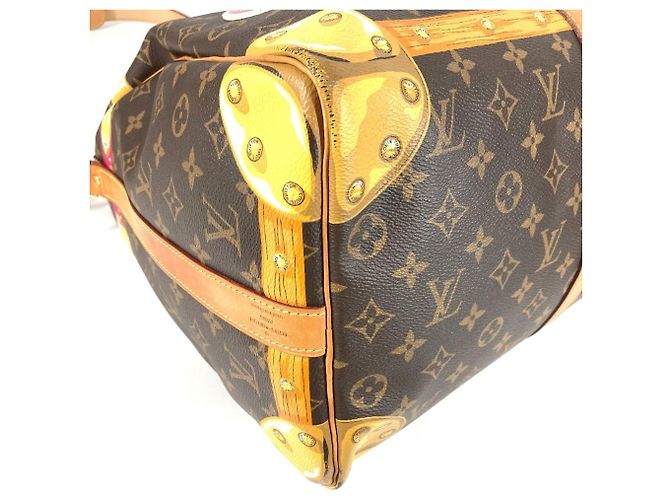 Louis Vuitton Monogram Summer Trunk Keepall Bandoulière 50 Marrone Rosa - vista 7