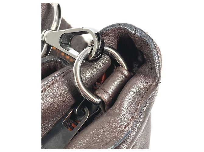 Hermès Caravan Horizontal PM Leder Schultertasche Braun Orange - vista 10