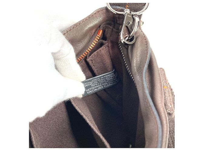 Hermès Caravan Horizontal PM Leder Schultertasche Braun Orange - vista 15